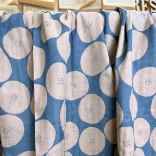 4.1oz Halo Spot Cotton Double Guaze - Grey/Beige