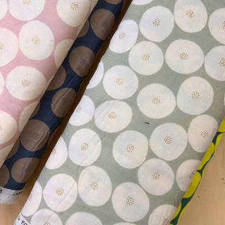 4.1oz Halo Spot Cotton Double Guaze - Green/Yellow