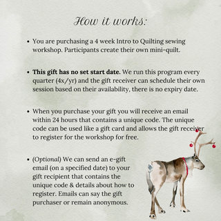 Holiday Gift - Intro to Quilting (create a mini-quilt)