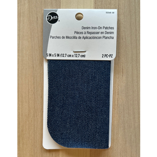 2pc Iron on Patch - Dark Blue Denim