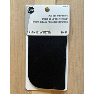 2pc Iron on Patch - Black Twill