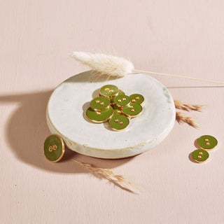 Joy Buttons Matcha Leaf - 15 mm