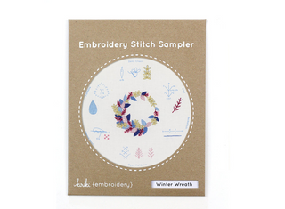 Embroidery Stitch Sampler - Winter Wreath