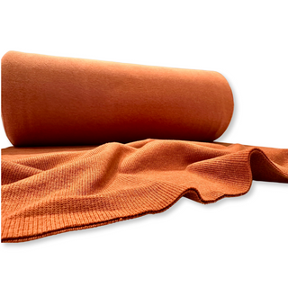 1.6 MTR REMNANT 8 oz 2x2 Bamboo Cotton Ribbed Knit - Rust