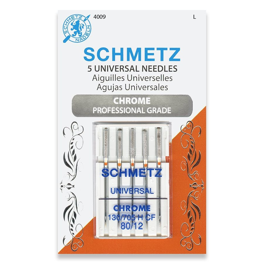 SCHMETZ Universal Needle 80/12 Chrome - Pkg of 5