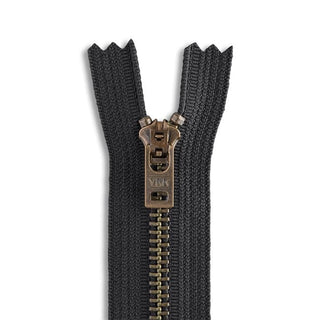 Antique Brass Zipper - Black
