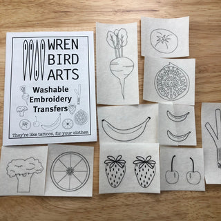Wren Bird Arts Washable Transfers - Fruits and Vegetables