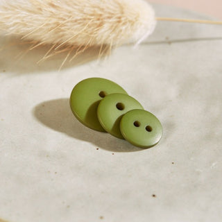 Classic Matte Buttons Matcha Leaf - 15 mm