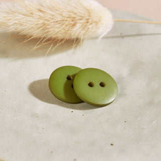 Classic Matte Buttons Matcha Leaf - 15 mm
