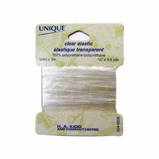 Clear Elastic 6mm (1/4 inch) x 5 meters