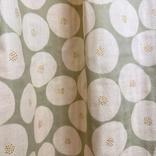 4.1oz Halo Spot Cotton Double Guaze - Pale Green/Gold