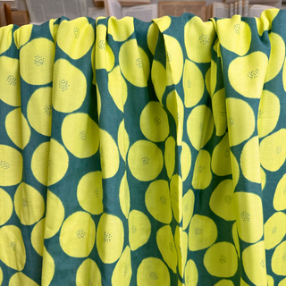 4.1oz Halo Spot Cotton Double Guaze - Green/Yellow