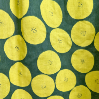 4.1oz Halo Spot Cotton Double Guaze - Green/Yellow