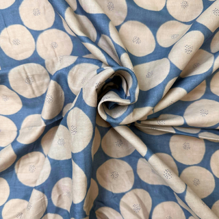 4.1oz Halo Spot Cotton Double Guaze - Grey/Beige