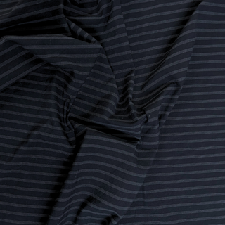 3.7oz Organic Cotton Stripe - Black/Charcoal