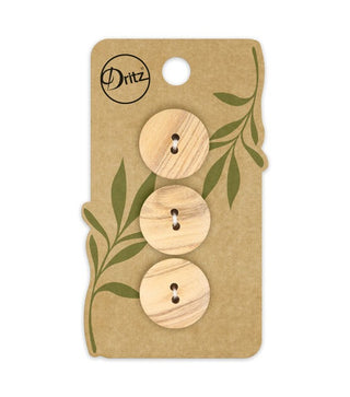 Recycled Wood Buttons - Natural
