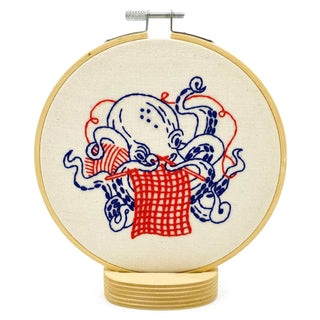 Complete Embroidery Kit - Knitting Octopus