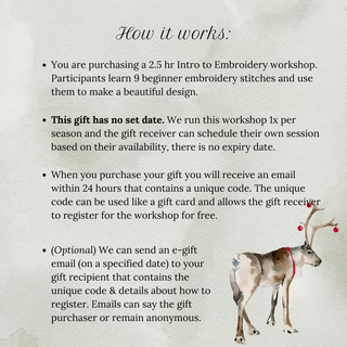 Holiday Gift - Intro to Embroidery