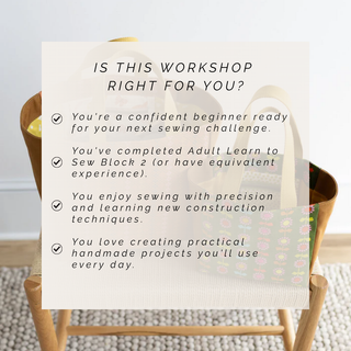 Fieldstone Tote Bag Sewing Workshop