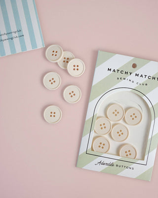 Cream Puff Retro Buttons: Set of 6