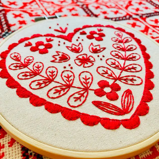 Complete Embroidery Kit - Nordic Heart