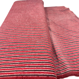 1 MTR REMNANT 5.8oz Tamarack Cotton Flannel Stripes - Red