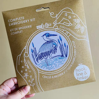 Complete Embroidery Kit - Blue Heron