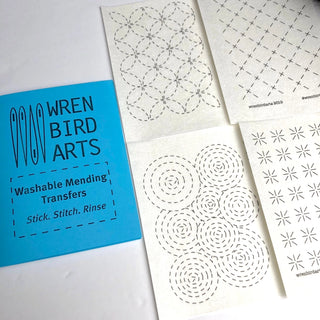 Wren Bird Arts Washable Transfers - Patterns #1 Blue