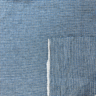 5.3oz Linen Blend Check - Denim