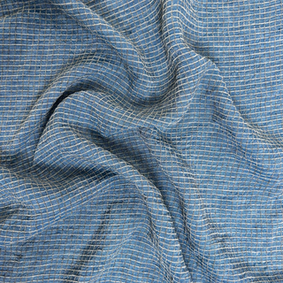 5.3oz Linen Blend Check - Denim