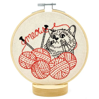 Complete Embroidery Kit -Knittin' Kitten