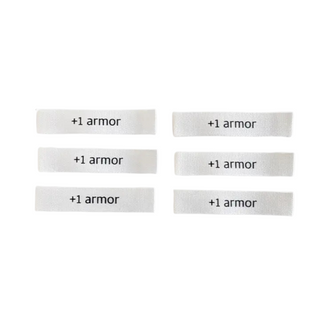 "+1 Armor" Sew-In Tags - 6pc