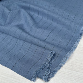 6oz Viscose/Linen Stripe - Denim