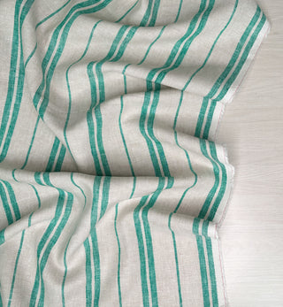 5oz Yarn-Dyed Striped Linen - Jewel
