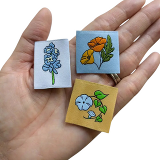 Year of Birth Month Flowers Sew-In Tags - 12pc
