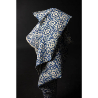 Quilted Indian Block Print Cotton - Papercut Blue