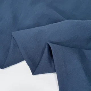 5.3oz Washed Linen/Organic Cotton Twill - Denim