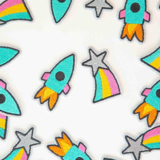 Peel and Stick Patches - Rocket Ship and Shooting Star