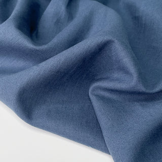 5.1oz Washed Linen Cotton Blend - Denim Blue