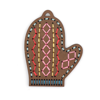 DIY Stitched Ornament Kit - Gingerbread Mitten
