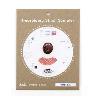 Embroidery Stitch Sampler - Floral Bun