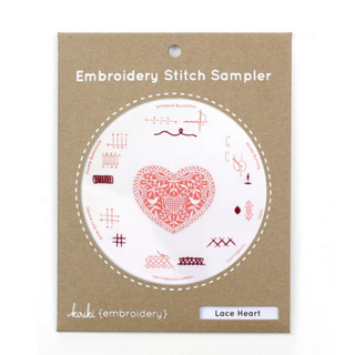 Embroidery Stitch Sampler - Lace Heart