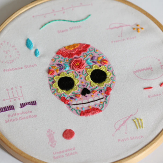 Embroidery Stitch Sampler - Sugar Skull