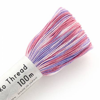 Sashiko Thread Lg Skein (100m) - Pink and Purple