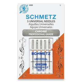 SCHMETZ Universal Needle 80/12 Chrome - Pkg of 5