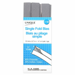 Single-Fold Bias Tape 1/2" (12mm) - Silver