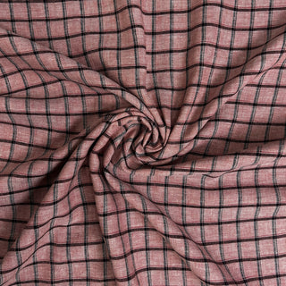 4.1oz Spring Check Cotton Blend - Strawberry