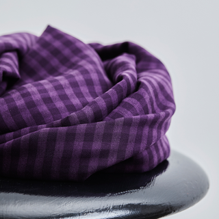 5.9oz TENCEL™ Lyocell Two Tone Check - Purple Night