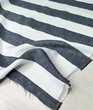 4.6oz Lush Linen Blend - Navy Stripe