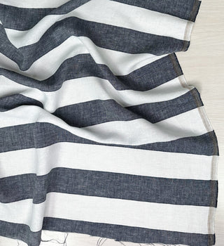 4.6oz Lush Linen Blend - Navy Stripe